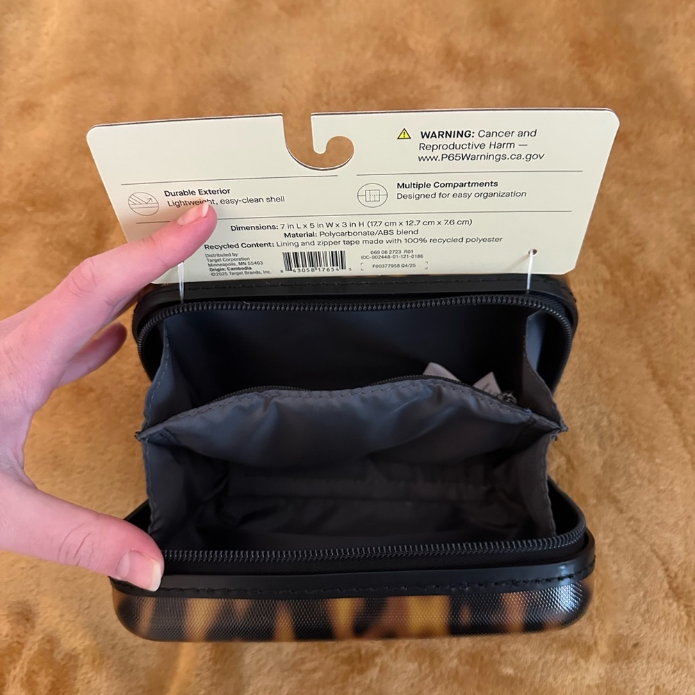 Open Story Hardside Toiletry Case Dopp Kit Tortoise NWT - Picture 4 of 6